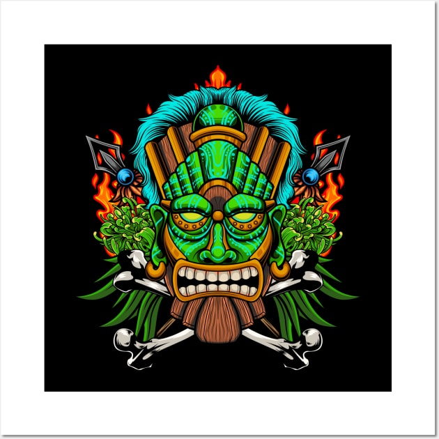 Tiki Mask 6.3 Wall Art by Harrisaputra